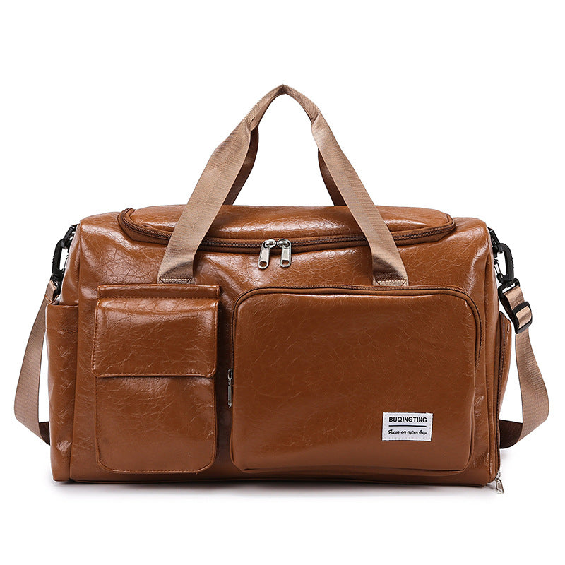 Durable Vintage Leather Travel Duffel Bag Kalsten