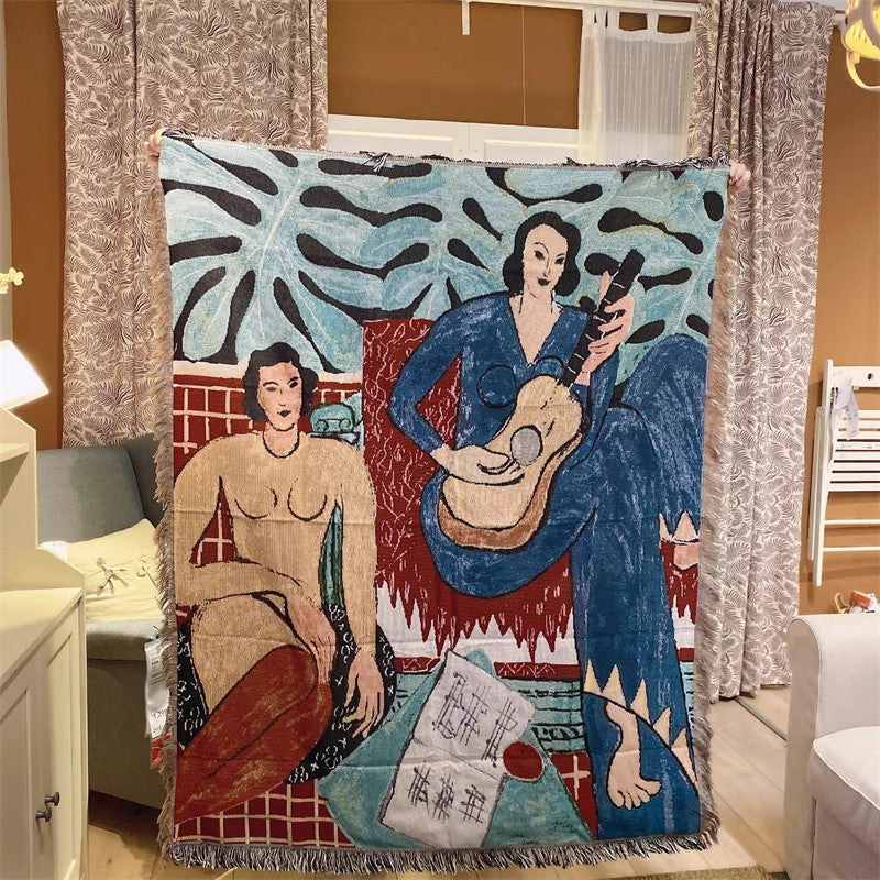 Artistic Woven Tapestry Throw Blanket