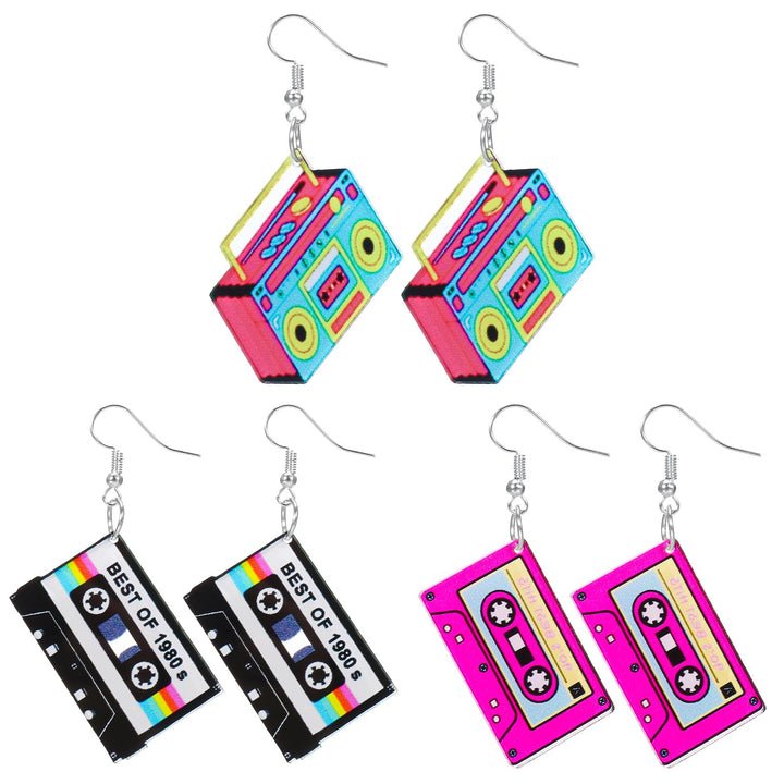 Retro-Inspired Cassette Tape Dangle Earrings Kalsten