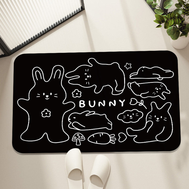 Decorative Bunny-Themed Area Mat