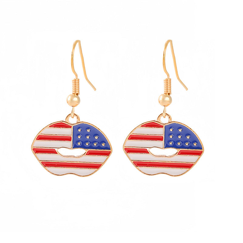 Women nan enamel horseshoe earrings with star motif and fishhook closure Kalsten