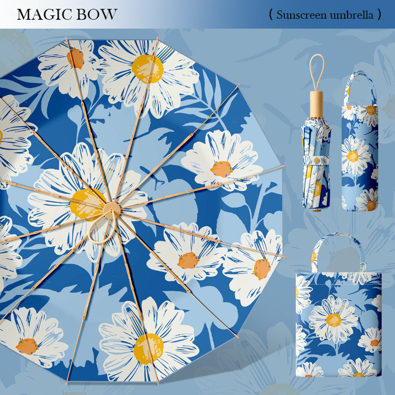 Women's creative sunshade with artistic floral pattern Kalsten