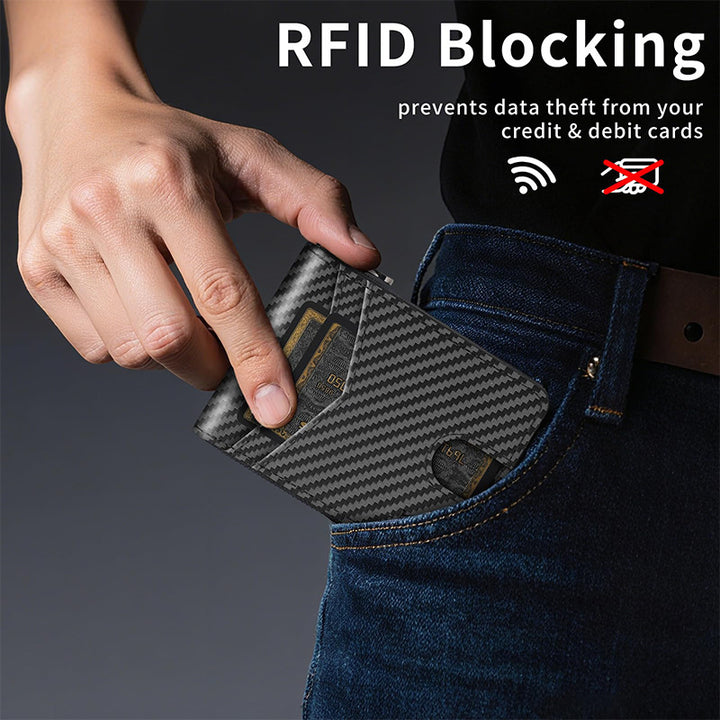 RFID-Blocking Multi-Functional Carbon Fiber Wallet Kalsten