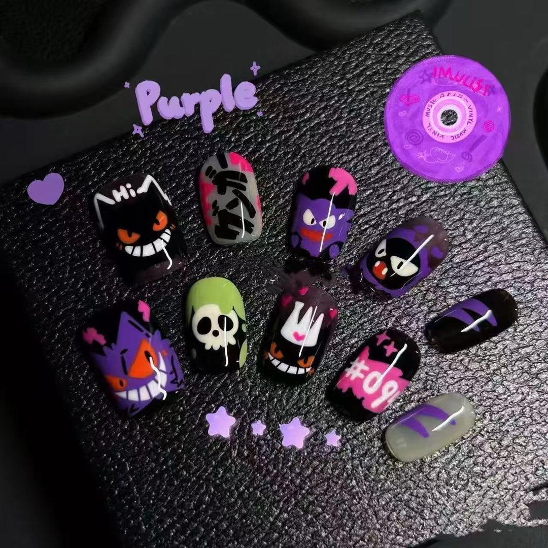 Artistic Coffee-Inspired Press-On Nail Art Set Kalsten