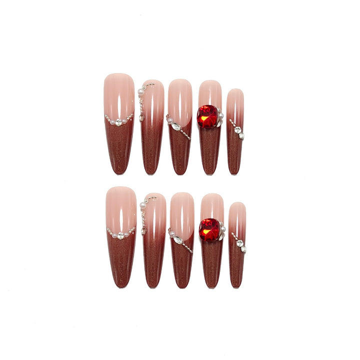 Artificial nails with glamorous rhinestone decorations Kalsten