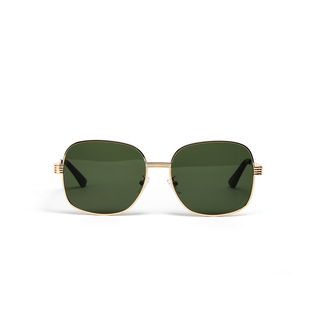 Ladies fashionable angular sunglasses with luxurious golden frame Kalsten
