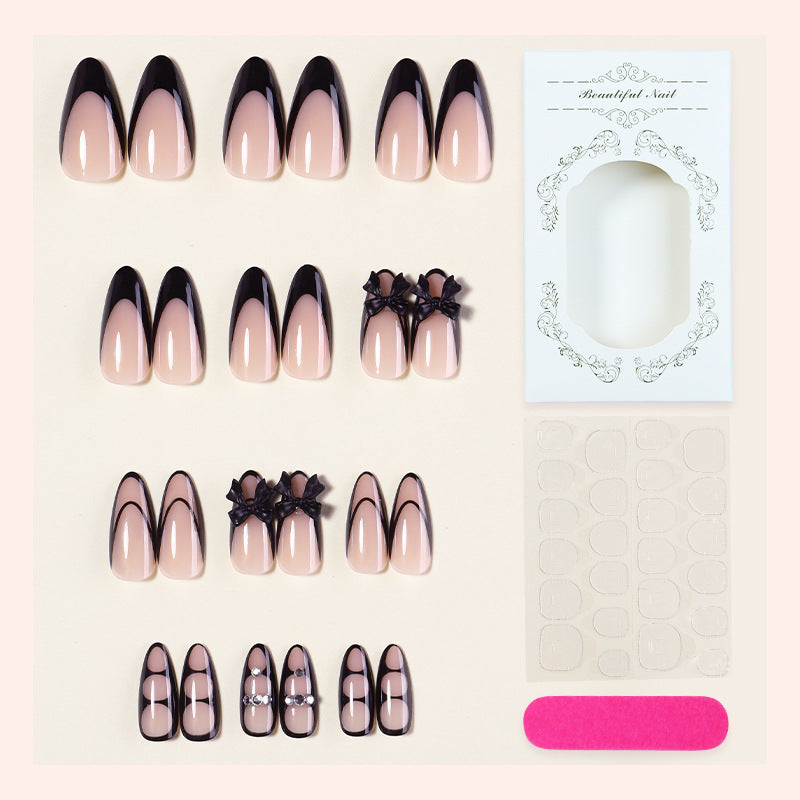 Ombre Press-On Nail Set with Decorative Elements Kalsten