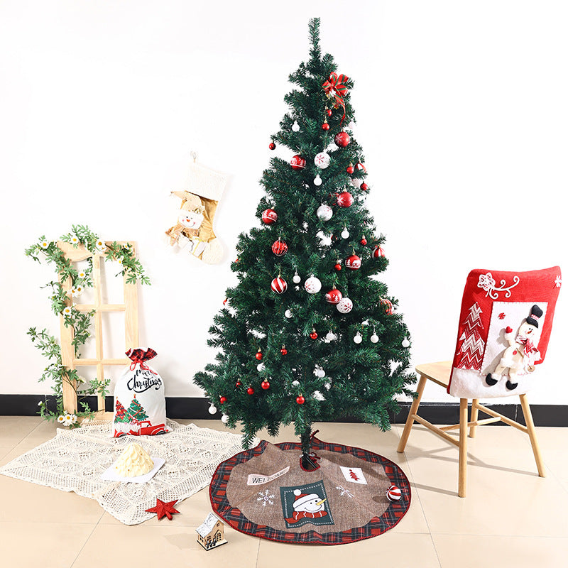 Jute Christmas tree skirt with festive Santa Claus motif Kalsten