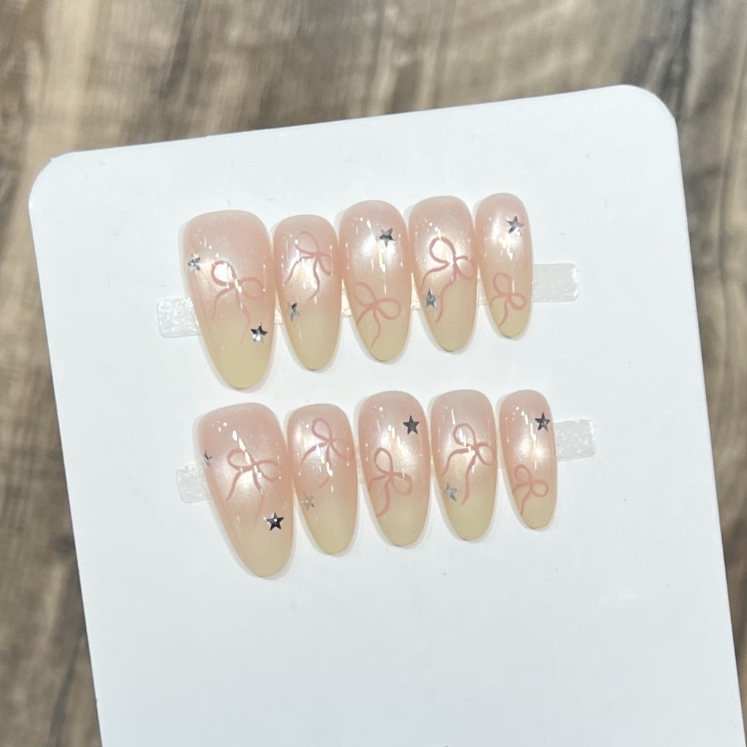Elegant Stiletto Press-On Nail Set with Decorative Accents Kalsten