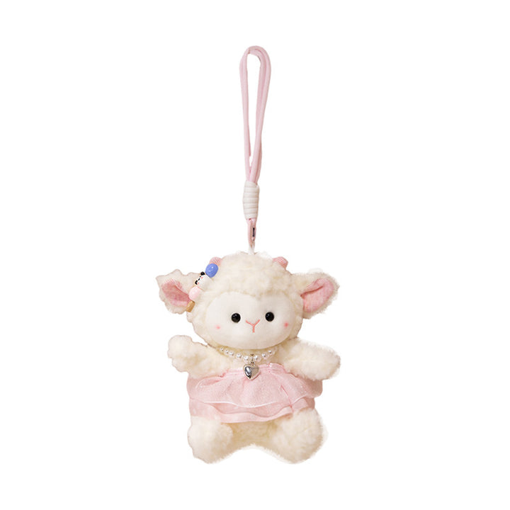 Plush Ram Doll Bag Charm Hanging Keychain with Dress and Loop Strap Kalsten