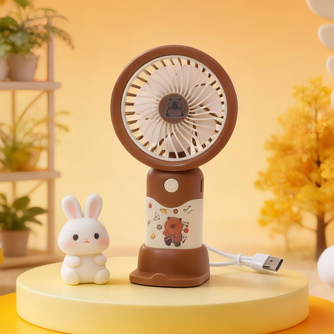 Ladies Portable Hand Fan with Cute Character Design Kalsten