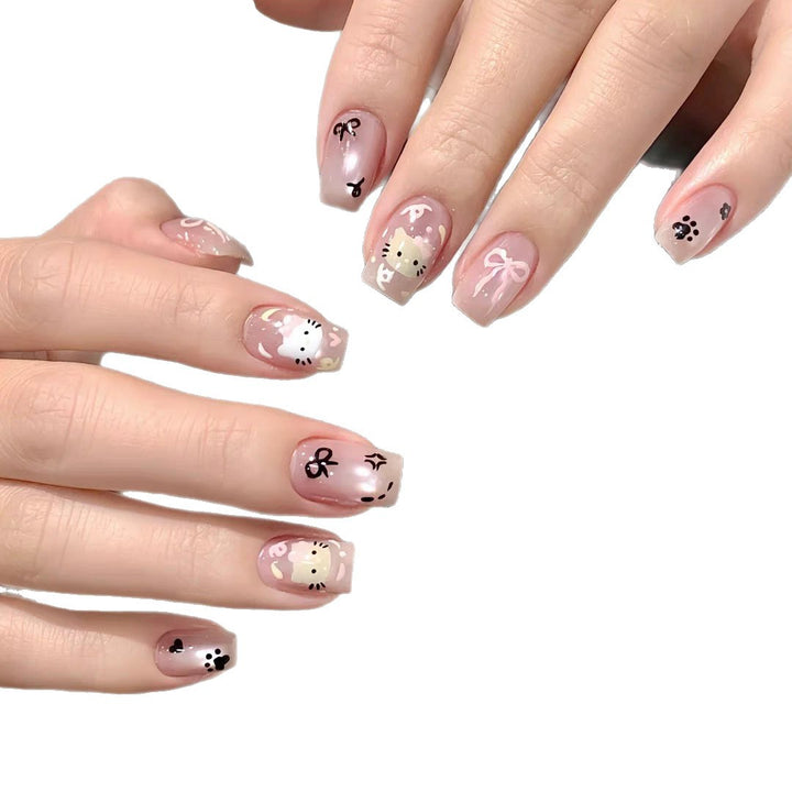 Cute Bunny-Themed Press-On Nail Art Set Kalsten