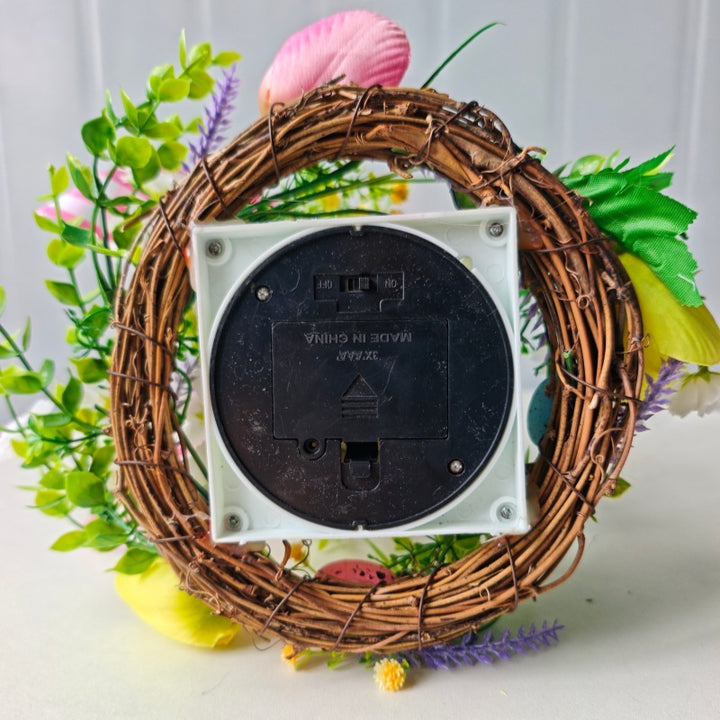 Decorative table lantern with artificial flowers and ribbon Kalsten