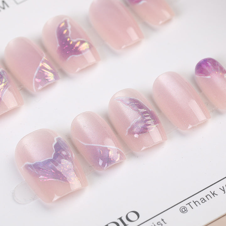 Butterfly Pattern Press-On Nail Set Kalsten