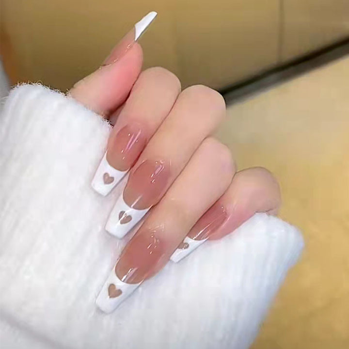 Stylish heart and ombre design artificial nails Kalsten