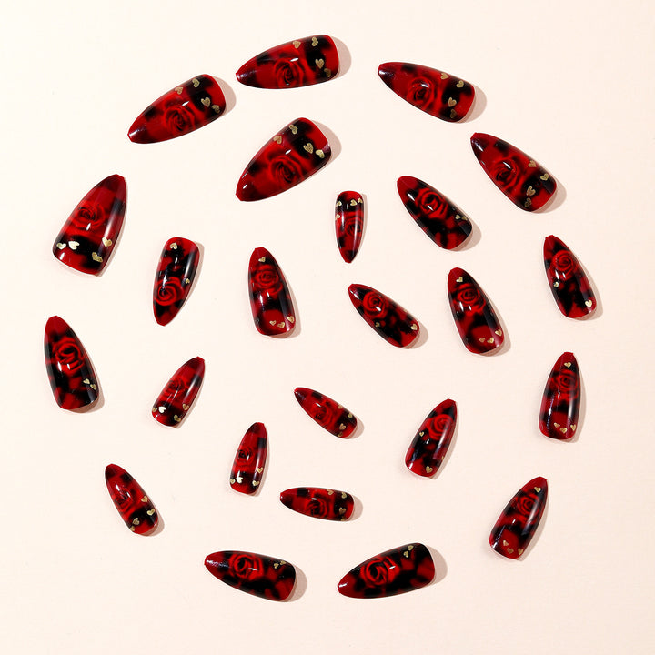 Artistic Floral Stiletto Nail Art Extensions Kalsten