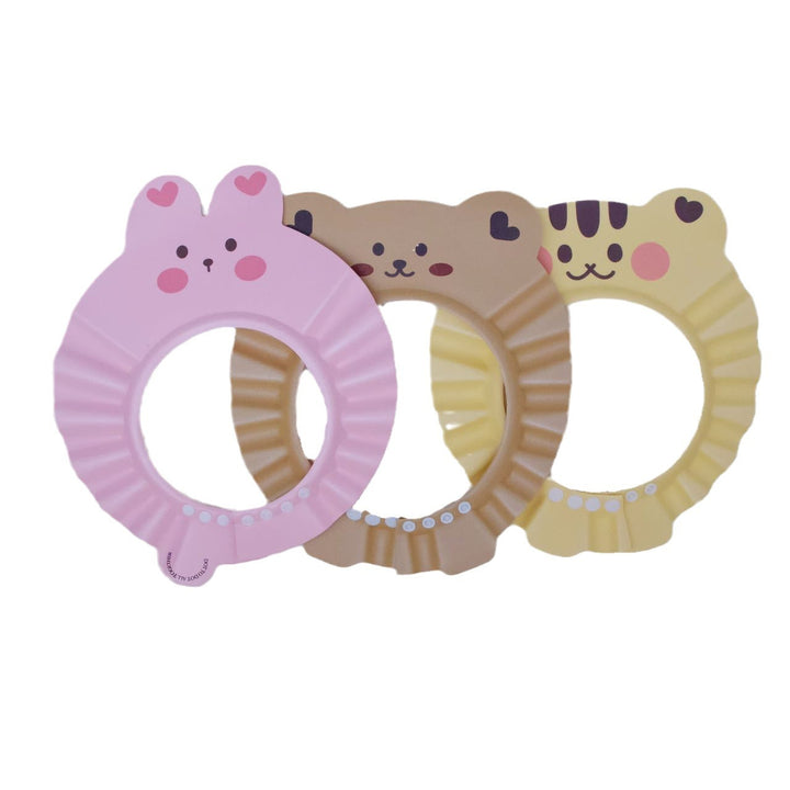 Baby Bath Shower Visor with Adjustable Snap and Cute Animal Ruffle Design