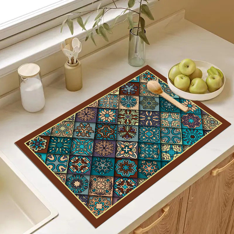 Playful Textured Kitchen Mat Kalsten