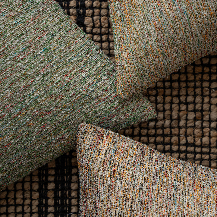 Woven square decorative pillow cover with mottled bouclé structure Kalsten