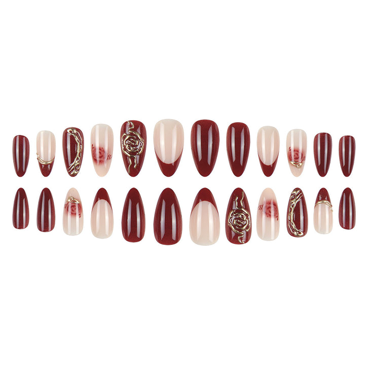 Luxury Artistic Press-On Nails with Embellished Design Kalsten