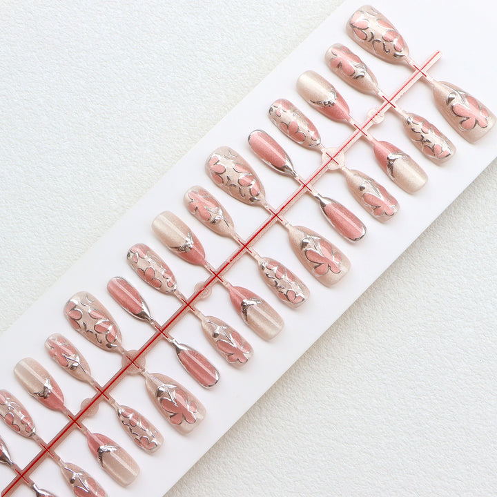 Elegant Floral Design Press-On Nail Set Kalsten