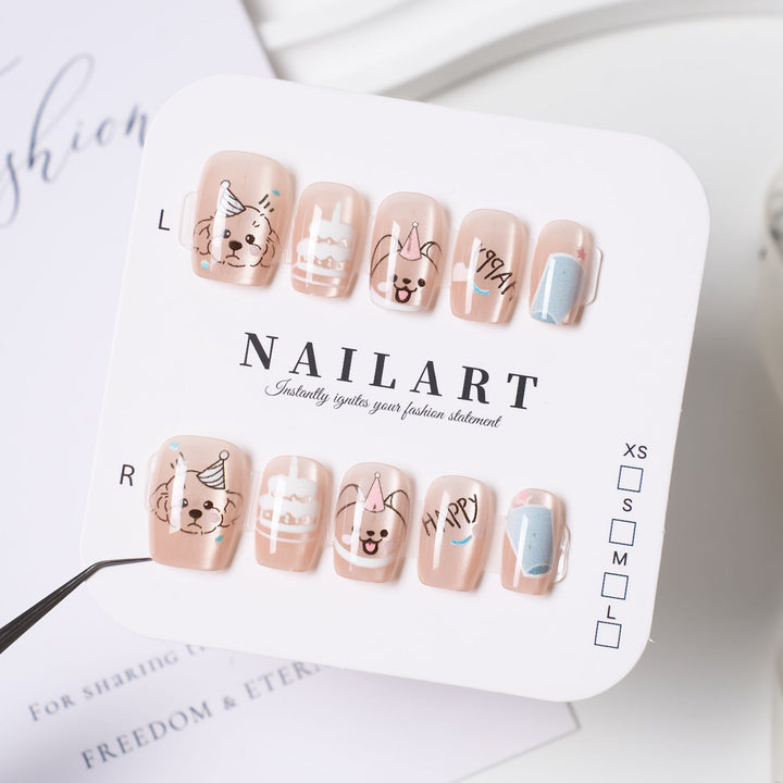 Artificial nails with elegant ombre effect and glitter coating Kalsten