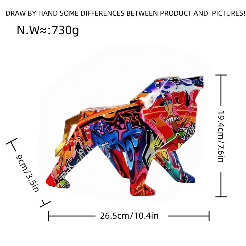 Colorful lion figure made of high-quality resin Kalsten