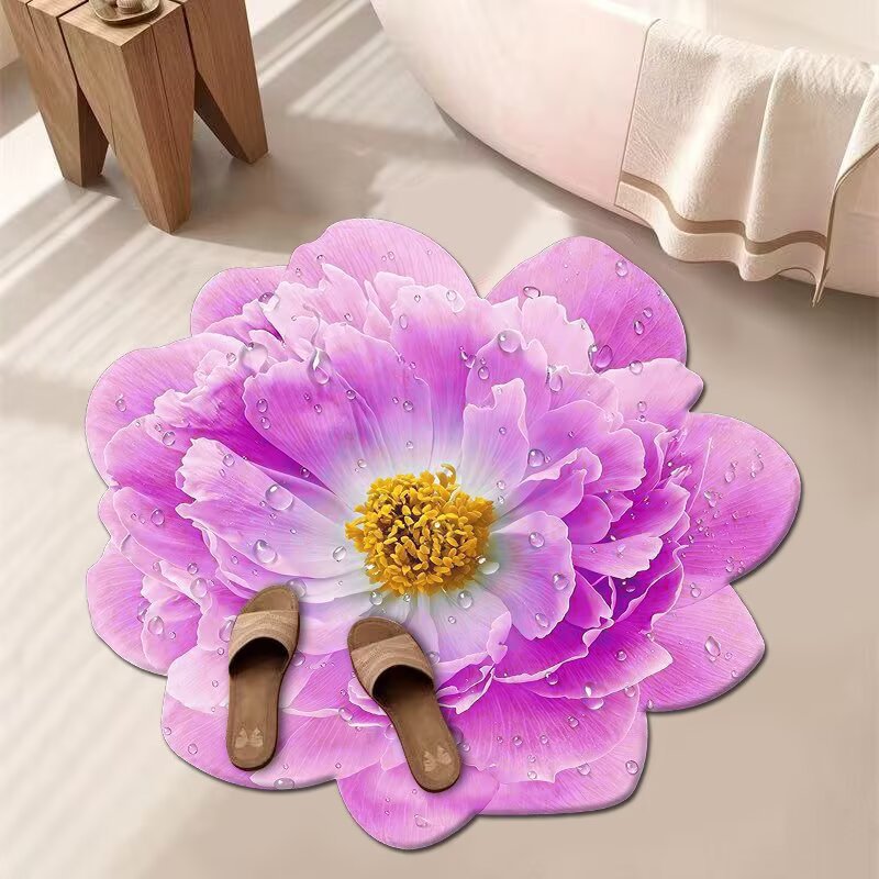 Artistic Floral Bath Mat