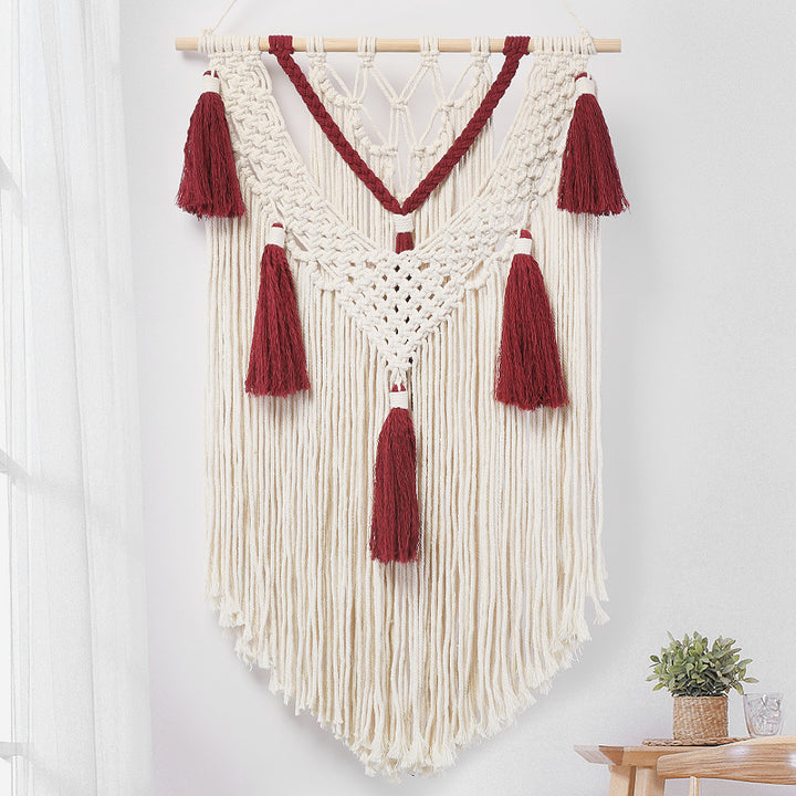 Macramé wall hanging with fringes and tassels Kalsten