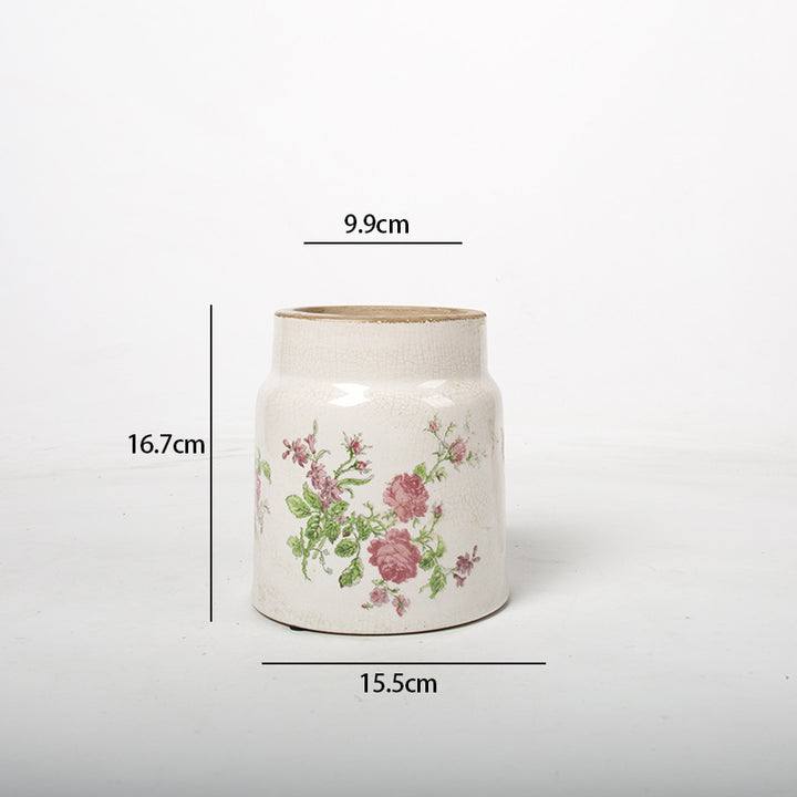 Decorative flower pot with floral decoration Kalsten