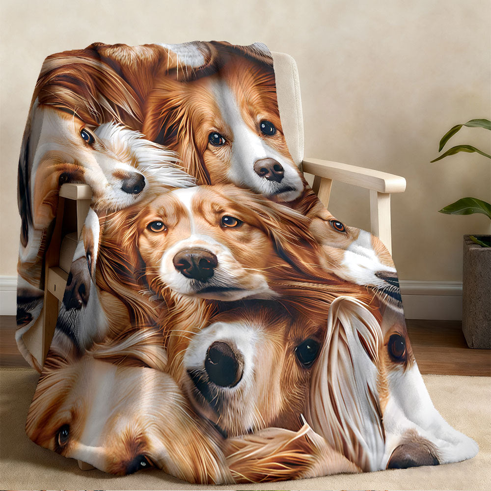 Cozy Dog-Themed Fleece Throw Blanket