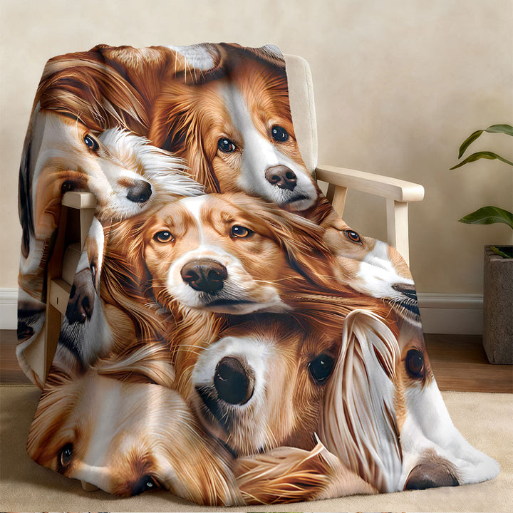 Cozy Dog-Themed Fleece Throw Blanket