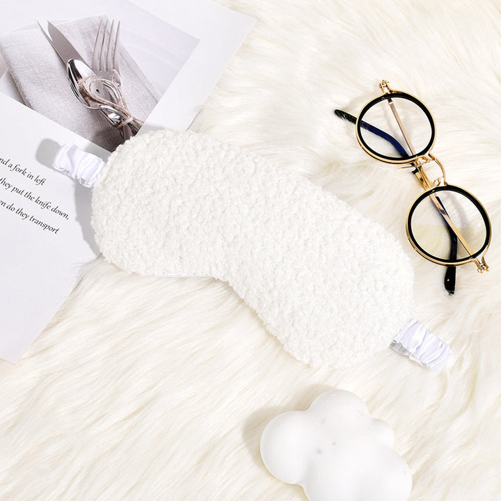 Women's cuddly thermo sleep mask made of teddy fleece with adjustable satin band Kalsten