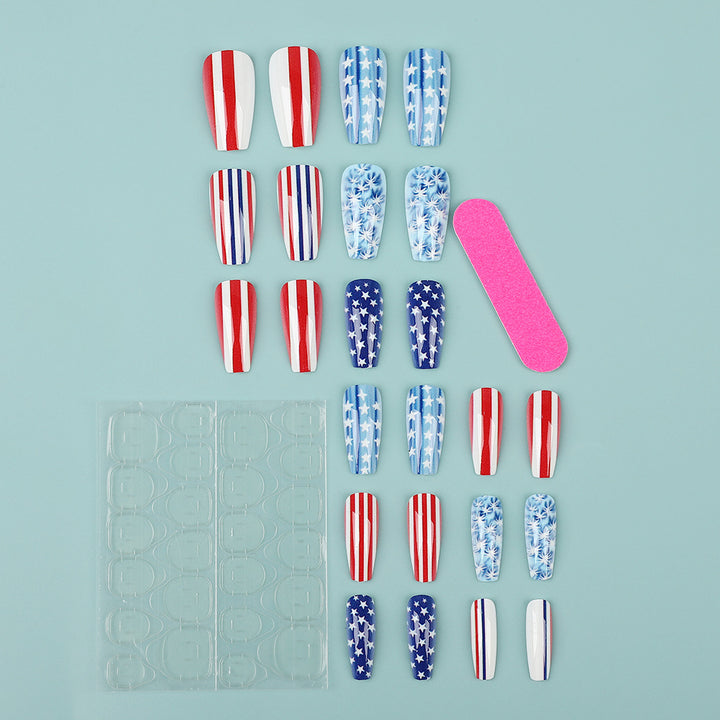Artificial nails with patriotic designs Kalsten