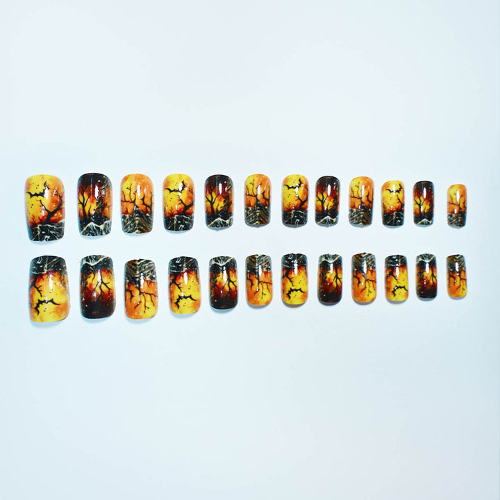 Artistic Halloween-Themed Press-On Nail Set Kalsten