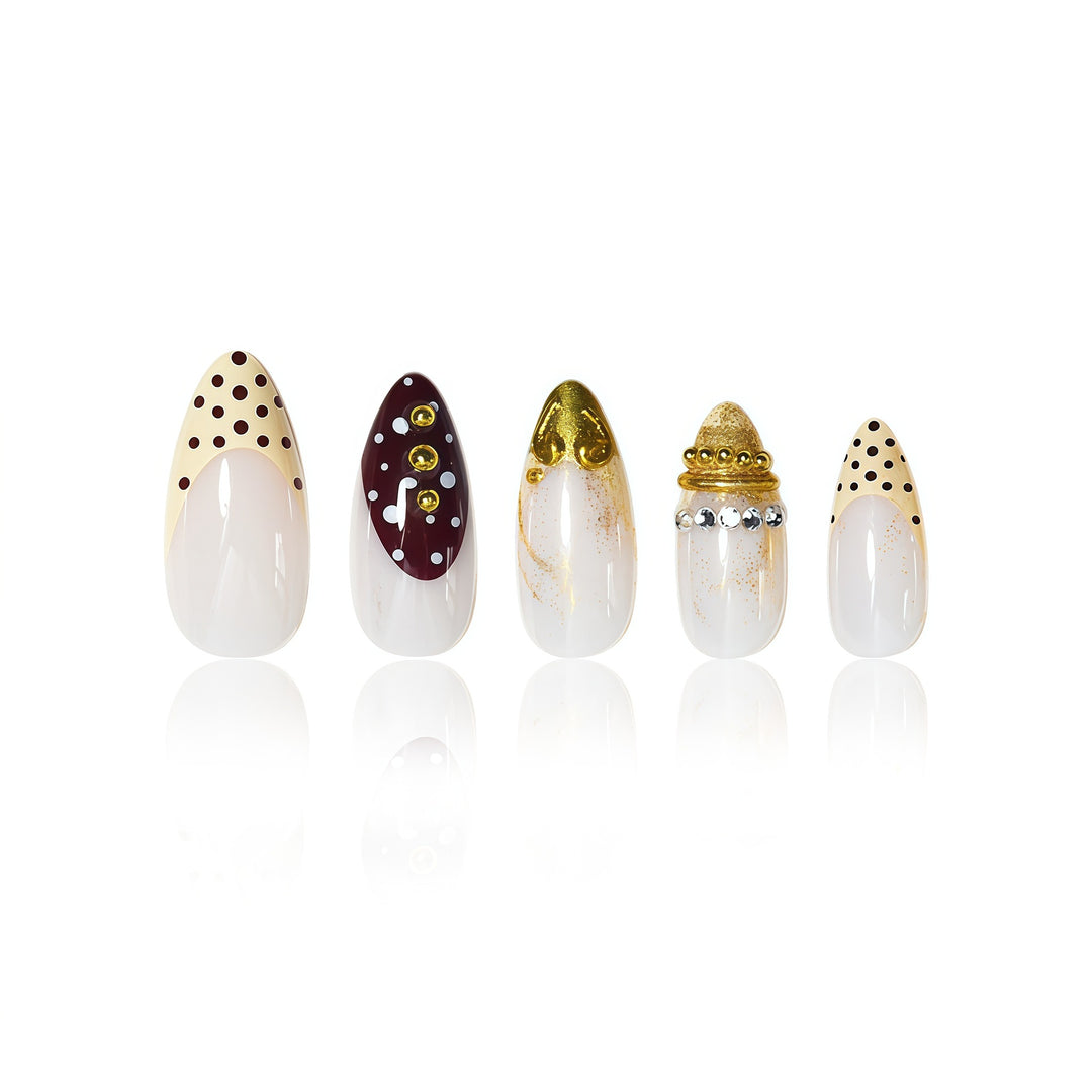 Decorative Stiletto Press-On Nail Art Extensions Kalsten