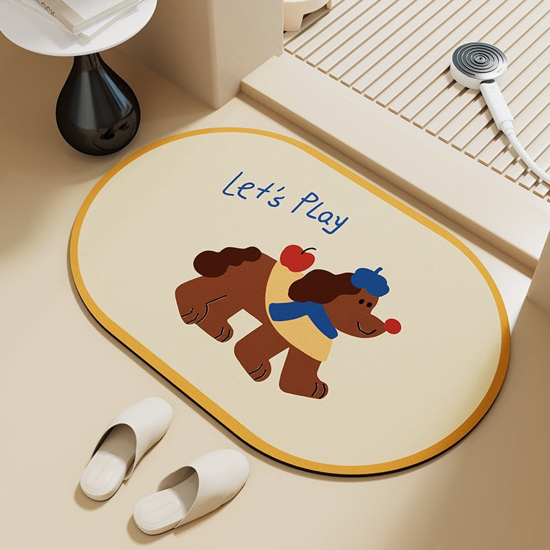 Playful Dog-Themed Bath Mat