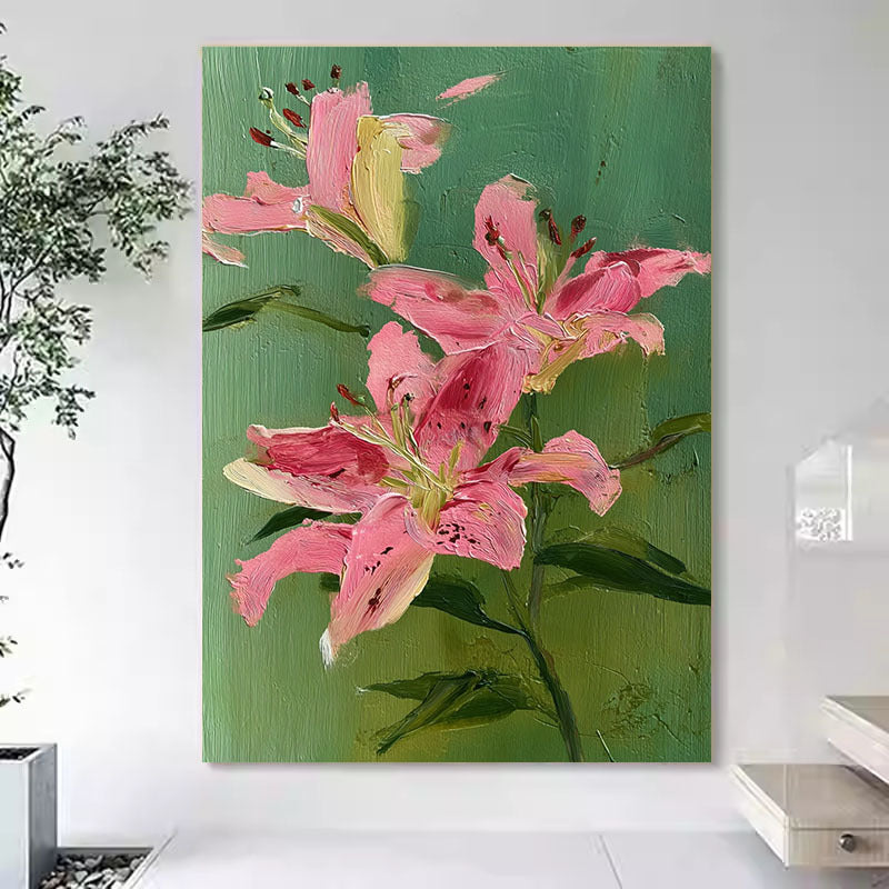 Textured Floral Canvas Art for Interiors