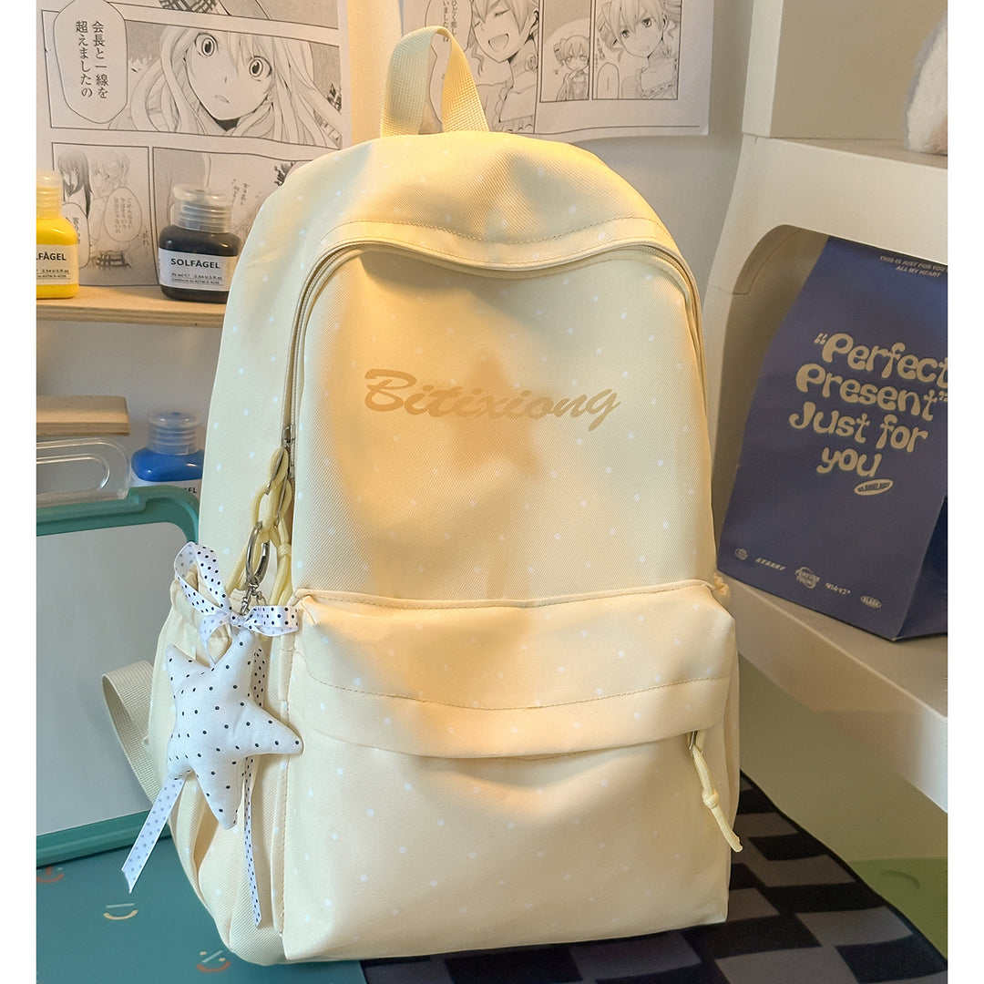 Charming Polka Dot Casual Backpack Kalsten