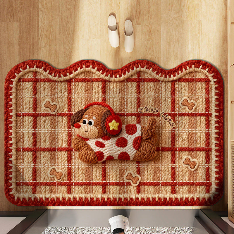 Dog Theme Cozy Doormat