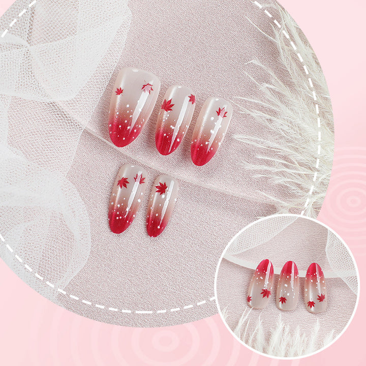 Artistic Ombre Leaf Press-On Nail Set Kalsten