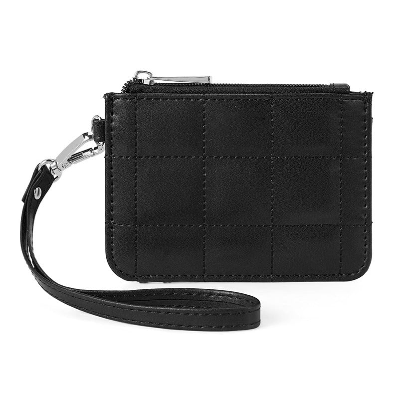 Elegant and Compact Wallet with Zipper and Wrist Strap Kalsten