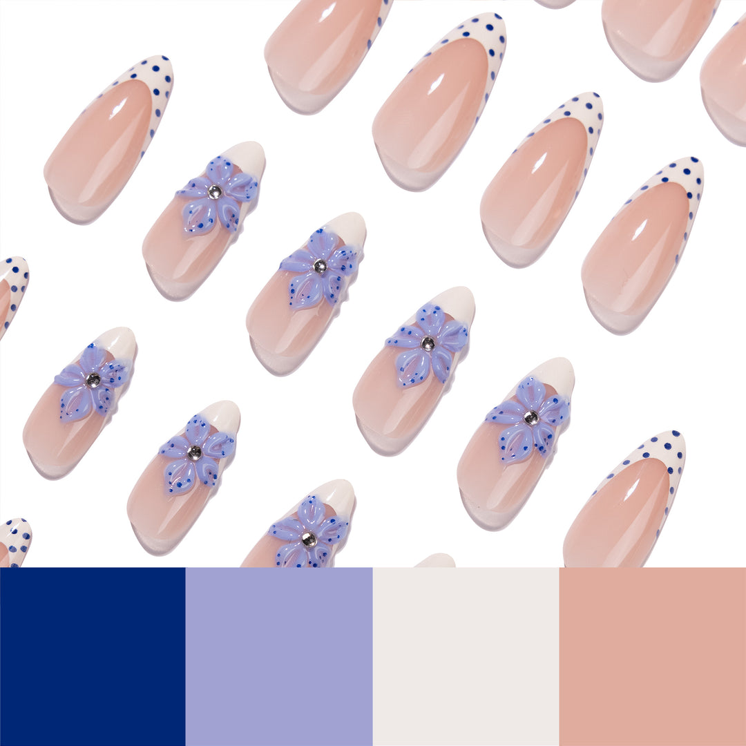 Artful stiletto nails with floral design Kalsten