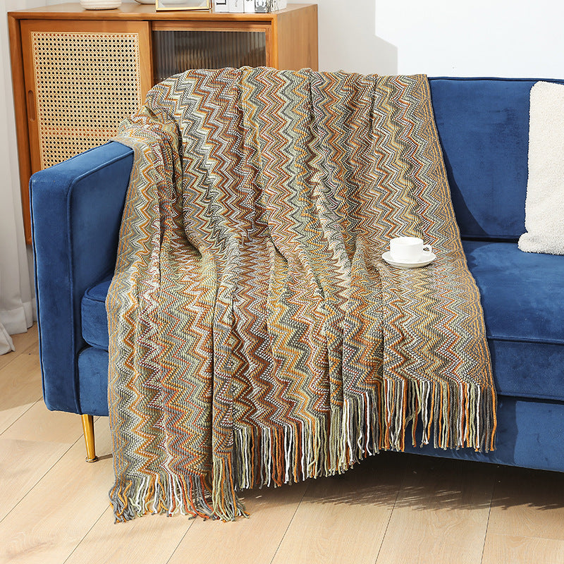 Ladies Decorative Zigzag Pattern Blanket Kalsten
