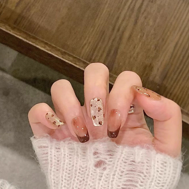 Artistic Glitter French Tip Press-On Nails
