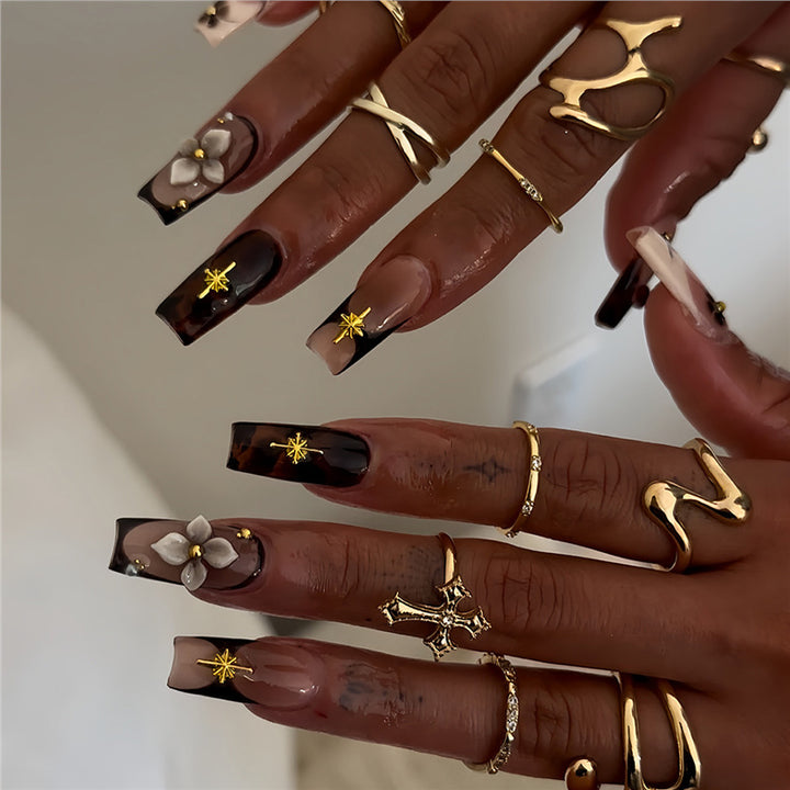 Decorative Long Acrylic Nail Art Kalsten