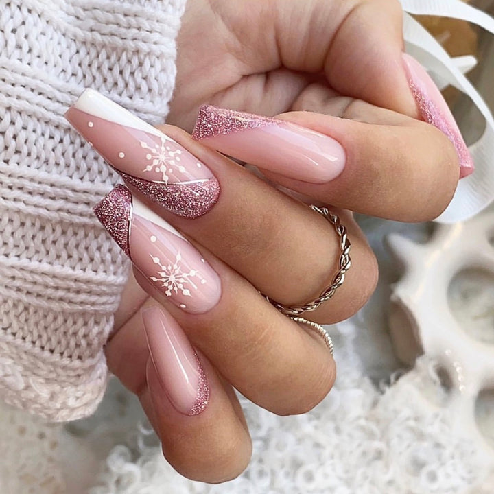 Artificial nail set with festive winter theme Kalsten