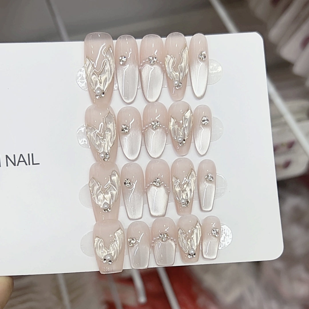 Elegant Textured Press-On Nail Set Kalsten
