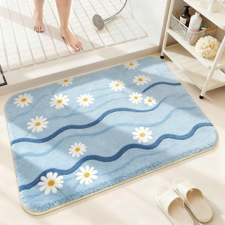 Floral Pattern Bath Rug