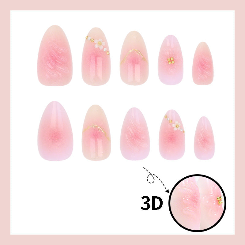 Acrylic nail set with delicate flower and ombre designs Kalsten